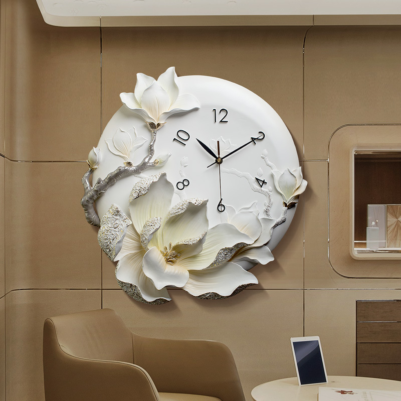 Cross-Border E-Commerce Amazon Wall Clock Products Clock Hand-Painted Clock Flower Decoration Clock Simple Style Wall Watch Specification drawing