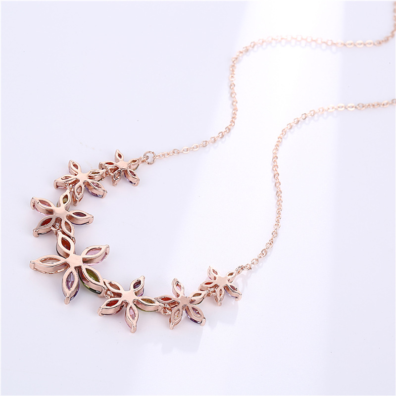 Kashi Accessories' "Life Like Summer Flowers" AAA Zircon necklace, Seven-color Zircon necklace wholesale Korean version fashionable accessories details Picture