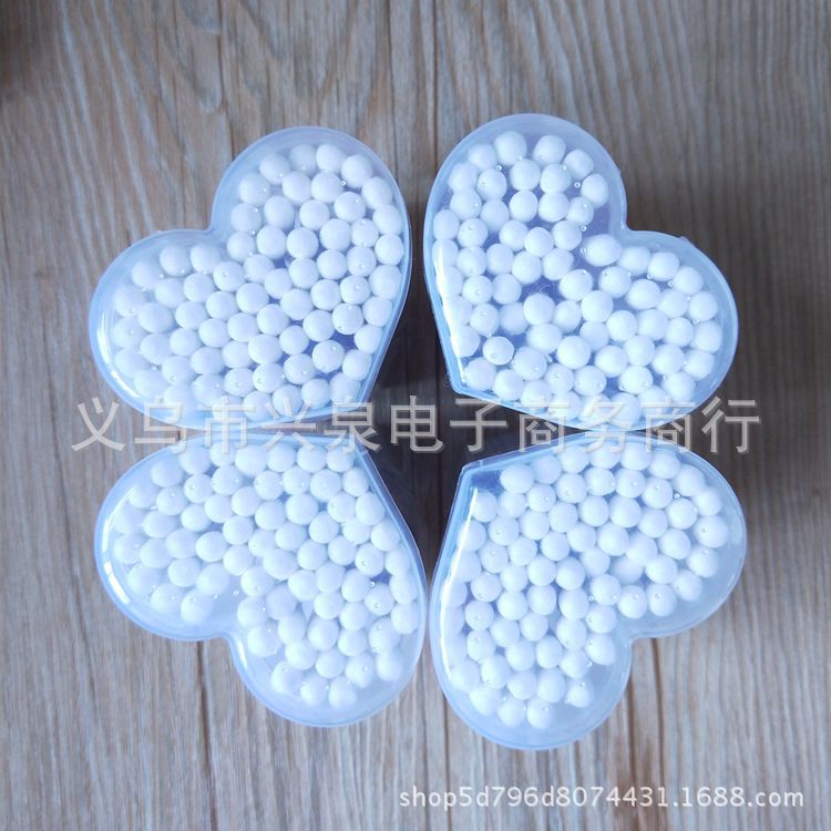 【1-8 Zones 】 Heart-shaped box cotton swabs 12 per set 240 per box 1 yuan 2 yuan box cotton swabs Heart-shaped box cotton swabs for cosmetics and hygiene 1 yuan special batch for general merchandise Item Picture
