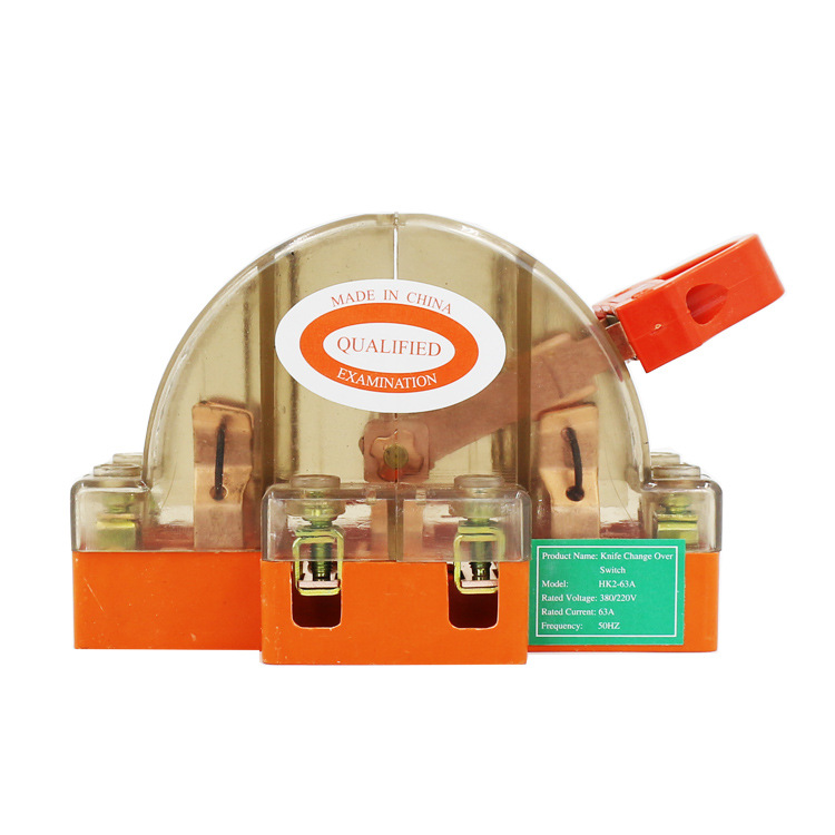 2P63A all-copper transparent tape LED bidirectional double-throw knife switch power transfer knife switch bidirectional knife switch Specification image