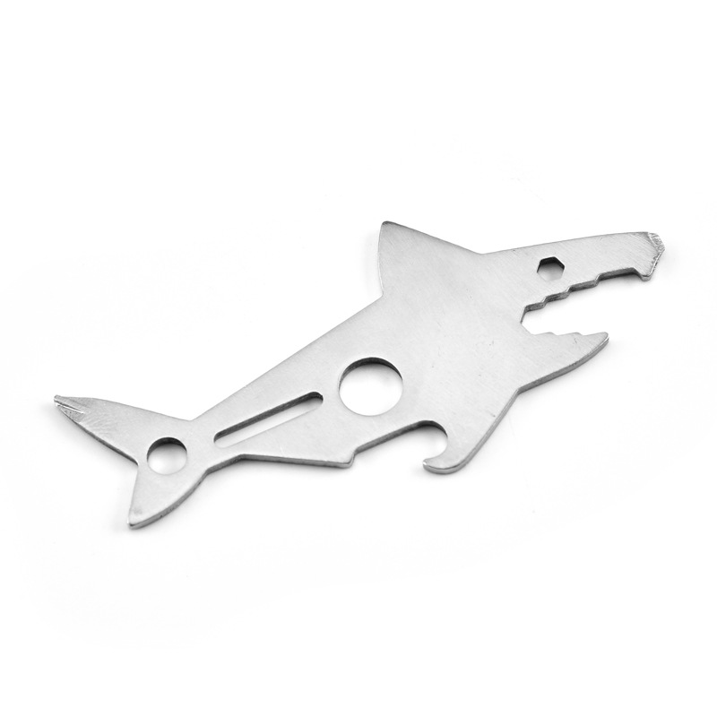 厂家直销 不锈钢多功能卡片刀鲨鱼户外求生工具详情图4