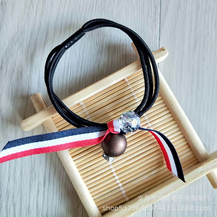 Wholesale of Korean version popular hair accessories such as rubber bands, ribbons, hair ties, colorful beads, skin, and one-yuan accessories at the one-yuan store Item Picture