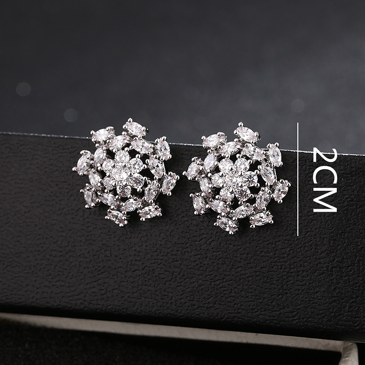 Women's Korean Version Of Snow Long Earrings Micro-Inset Zircon High-Grade Stars Popular Earrings Manufacturers Wholesale Earrings Specification drawing