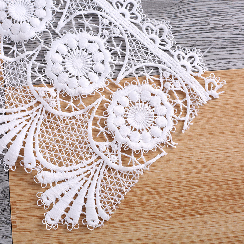 Manufacturers Direct Lace Lace Milk Silk Water Soluble Lace Hollow Palace Style Clothing Accessories Computer Embroidery Bar Code details Picture