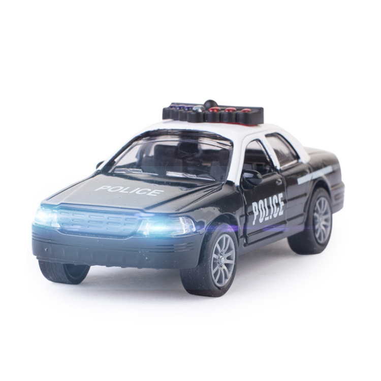 声光合金回力美国警车 儿童仿真惯性玩具警车模型 现货供应详情图5