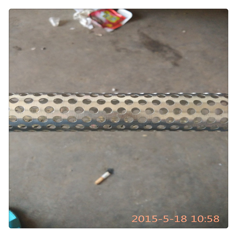 Factory direct sales of stainless steel round hole pipe network, hexagonal barbecue charcoal smoke guiding pipe, 6-inch rhombic hole smoking pipe Item Picture