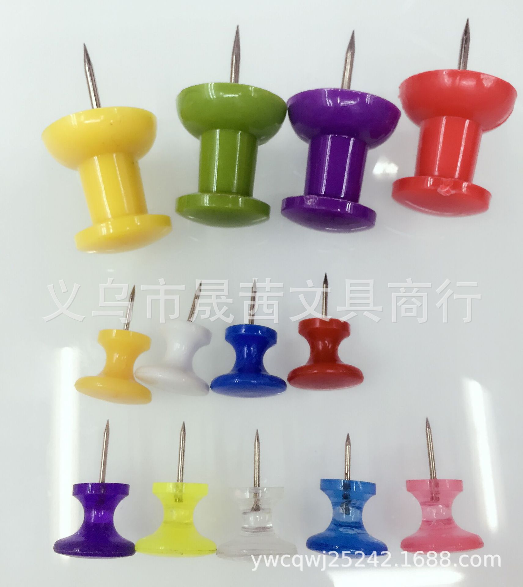 厂家批发塑料彩色特大工字钉大号软木钉绘画图钉透明覆膜画板钉针