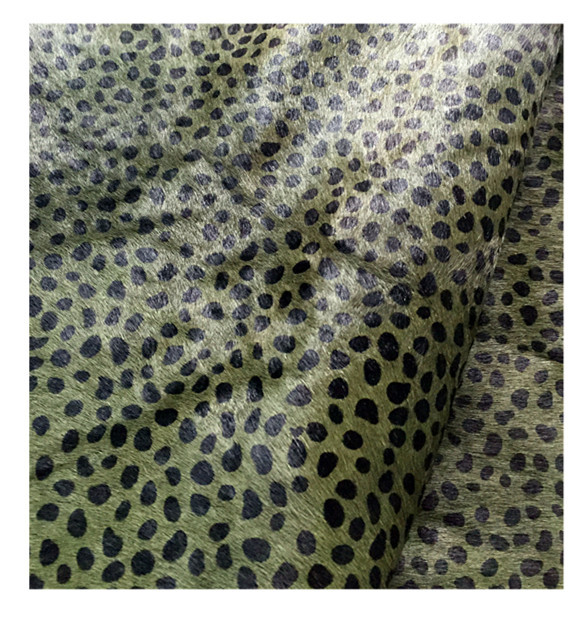 Yiwu genuine leather horsehair classic military green little leopard dot horsehair printed horsehair accessories Colorful horsehair Specification image