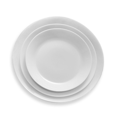 Opal Glassware White Jade Glass porcelain plates and heat-resistant glass threaded plates are available for retail delivery Item Picture