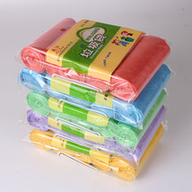 厂家批发 5卷装100个彩色新料垃圾袋 平口加厚连卷点段式塑料袋
