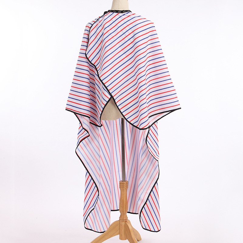 shanilak hairdressing apron, fine striped white, red and blue buckle, perming, hair care, dyeing, shoulder guard apron, salon hair care tools Application Scenario