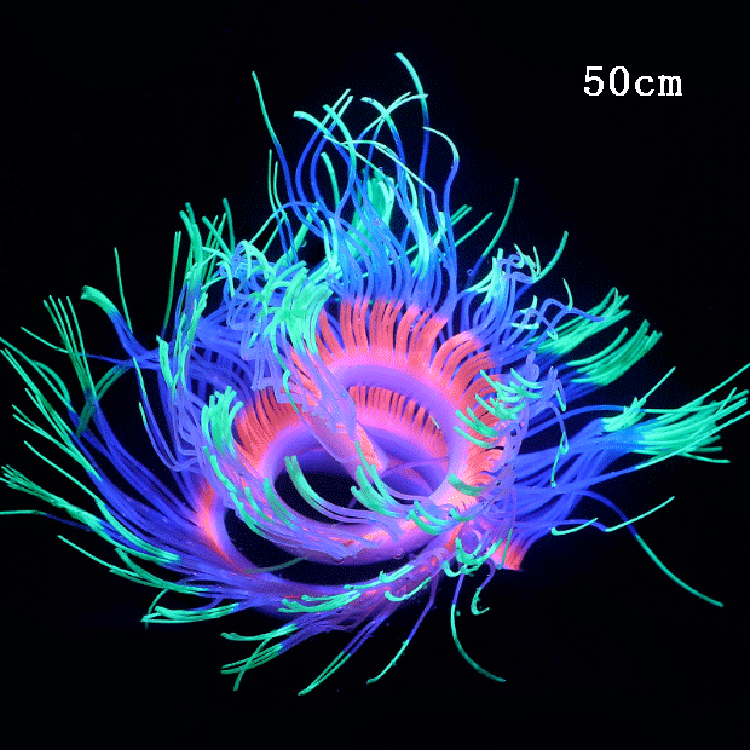 Aquarium fish tank landscape decoration silicone artificial plant soft coral landscape sea anemone 100cm long