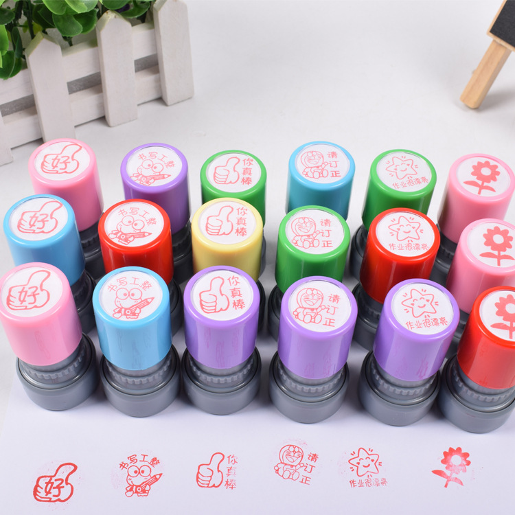 Fun teacher evaluation Round seal teaching supplies, children's plastic seal manufacturer wholesale details Picture