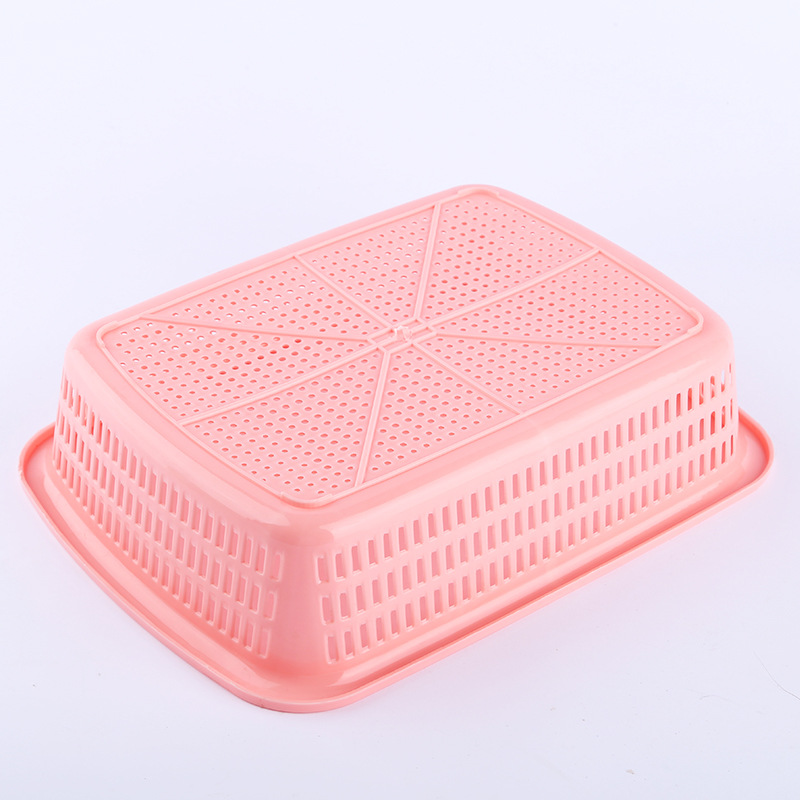 Kitchen vegetable washing baskets, plastic baskets, draining baskets, vegetable loading baskets, commercial turnover fruit baskets, thickened small frame vegetable leaky baskets details Picture