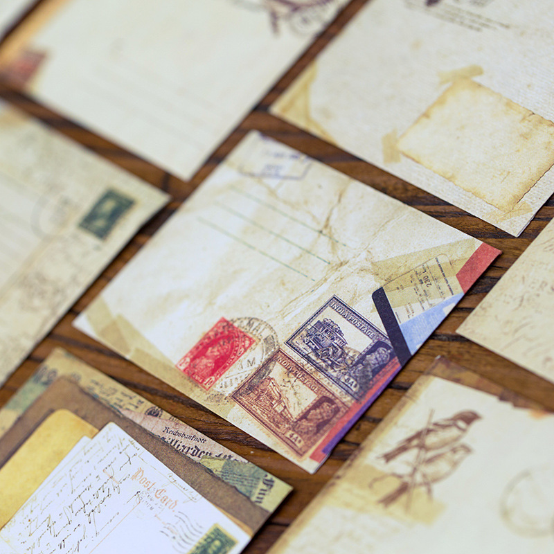 迷你系列 复古小信封 欧洲风情彩色装饰手帐贴纸小卡收纳袋12枚入详情图3