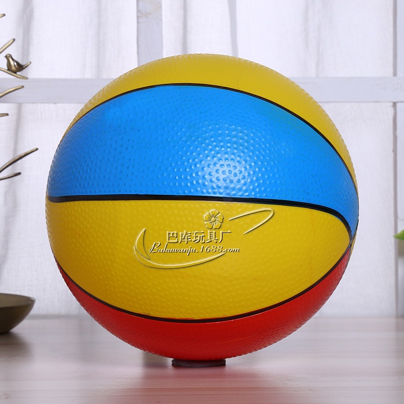 厂家直发22公分皮球儿童充气玩具彩绘篮球新品 幼儿园彩色篮球详情图2