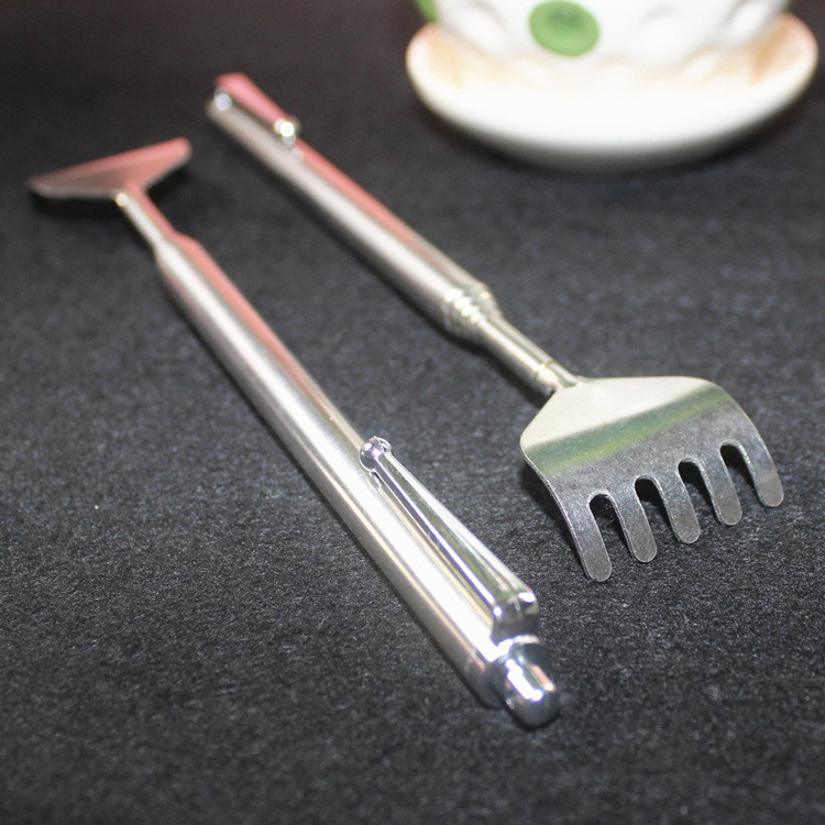 Pen-hanging type, no need to ask for help, five-section chain telescopic stainless steel elderly tickling, scratching, and back scratching device Specification image