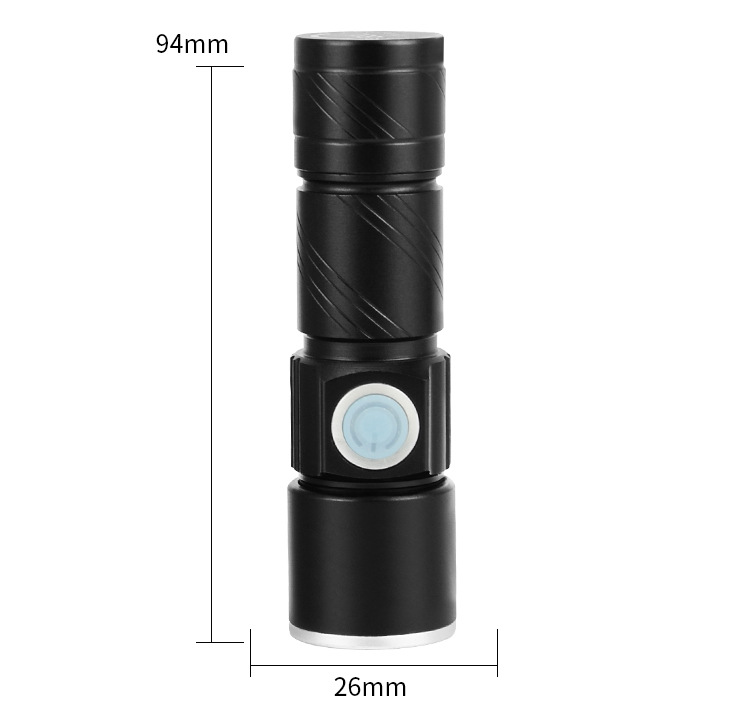 Flashlight led high-intensity zoom usb charging flashlight led aluminum alloy flashlight USB high-intensity flashlight pic 4