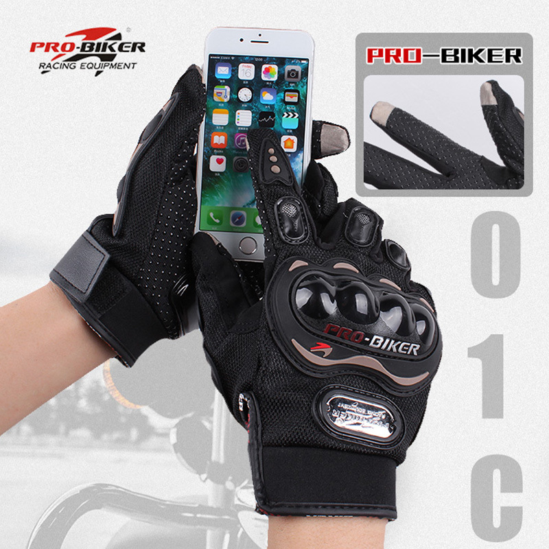 PRO01c摩托车骑行全指手套 可触屏保暖手套户外骑行防摔安全防护图