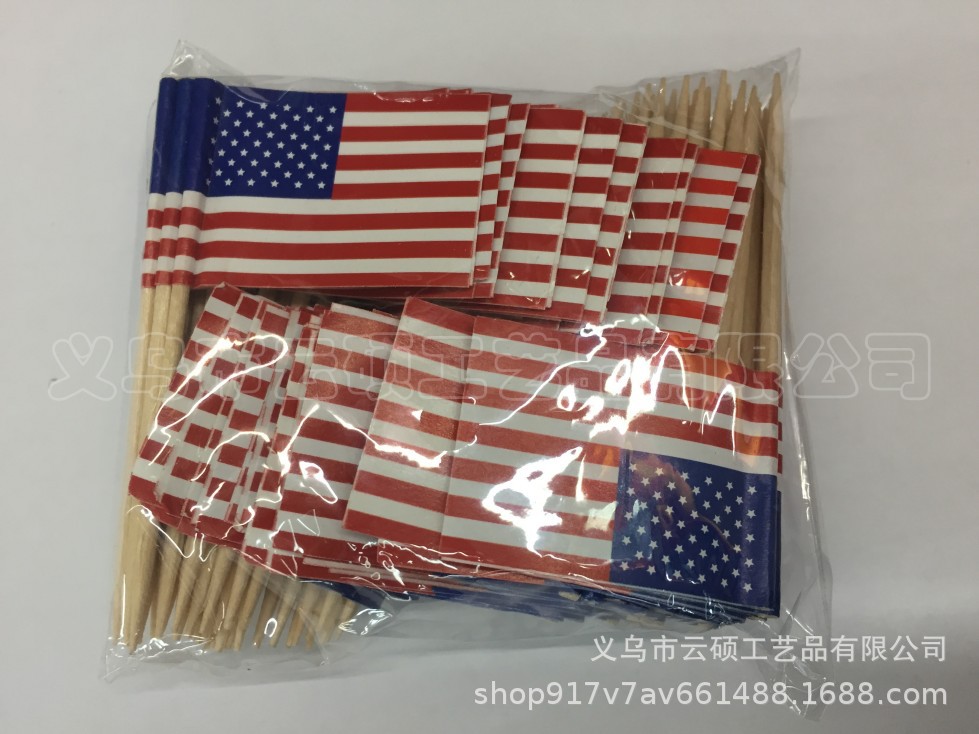 热销美国牙签/派对水果蛋糕/各国旗牙签旗产品图