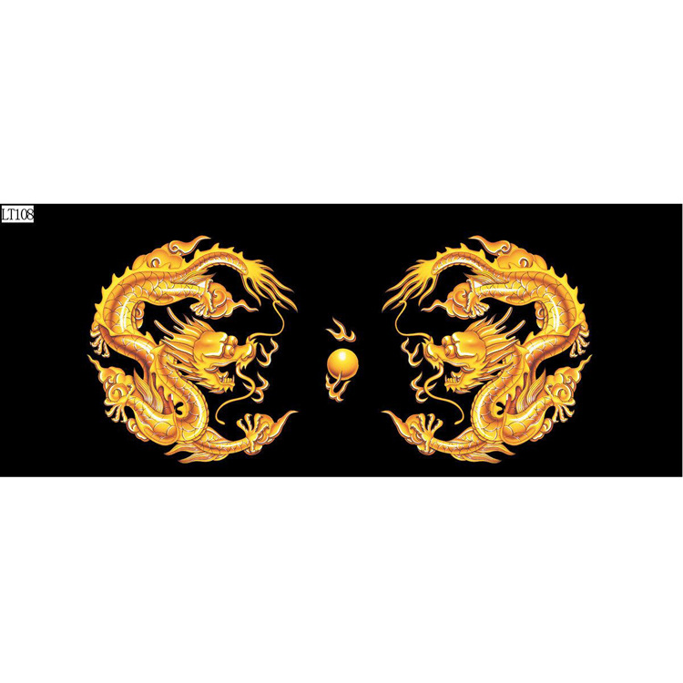 Fish tank aquarium decorative landscape background painting, pp material without glue, dragon background painting, two dragons playing with a pearl, dragon Roaming the world painting Item Picture