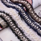 跨境爆款 韩国小香风织带钉珠花边 DIY手工珍珠花边 服装头饰配件