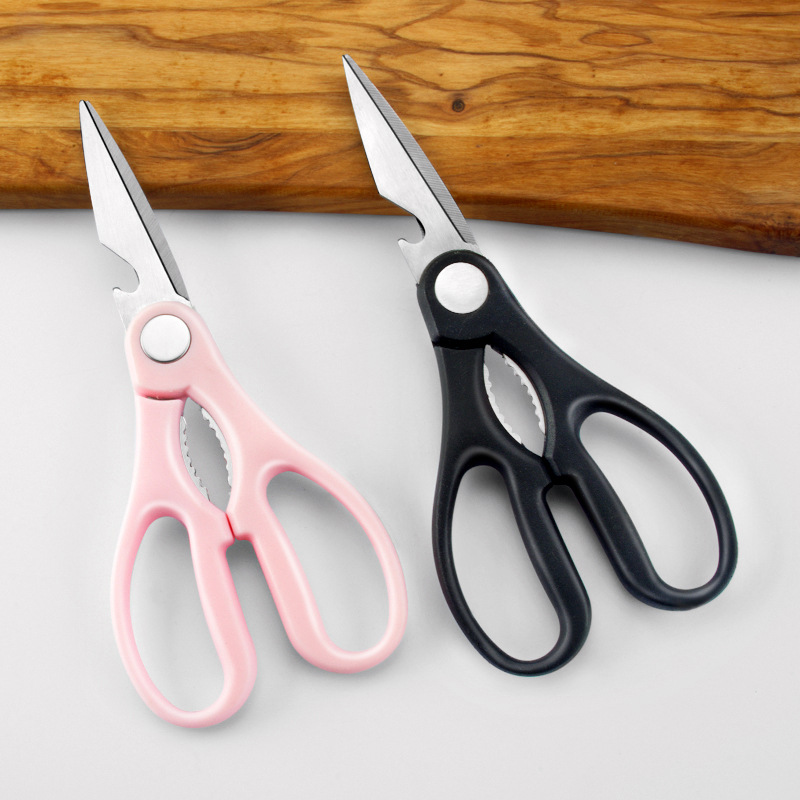 Stainless steel multi-functional kitchen scissors, powerful chicken bone scissors, daily kitchen scissors with bottle opener, household scissors