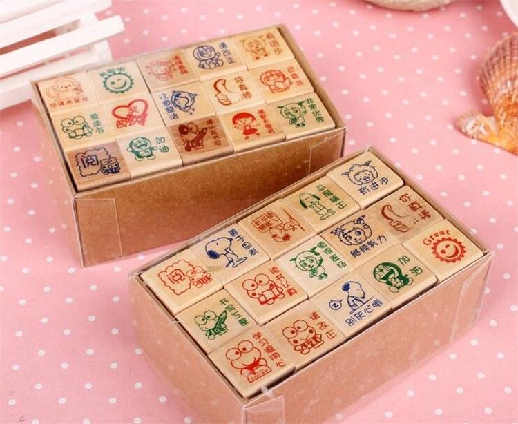 Wooden teacher's comment stamps, children's comment stamps, and wooden stamps for teaching encouragement and praise of students details Picture