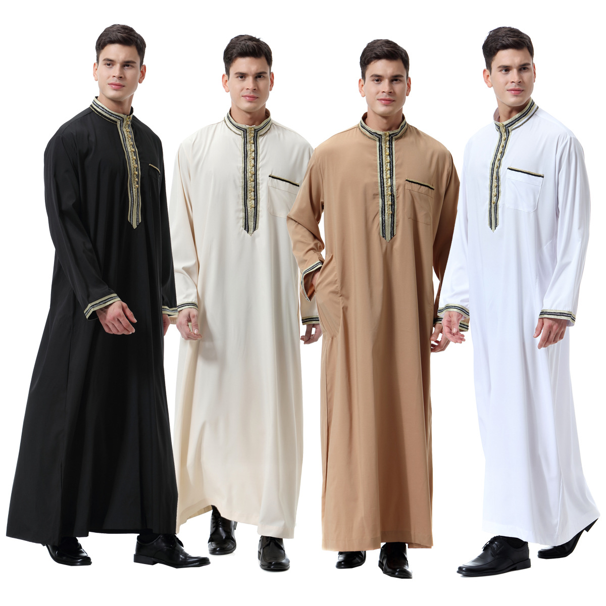 印度 回族男士长袍 穆斯林男士唐装 沙特阿拉伯长袍