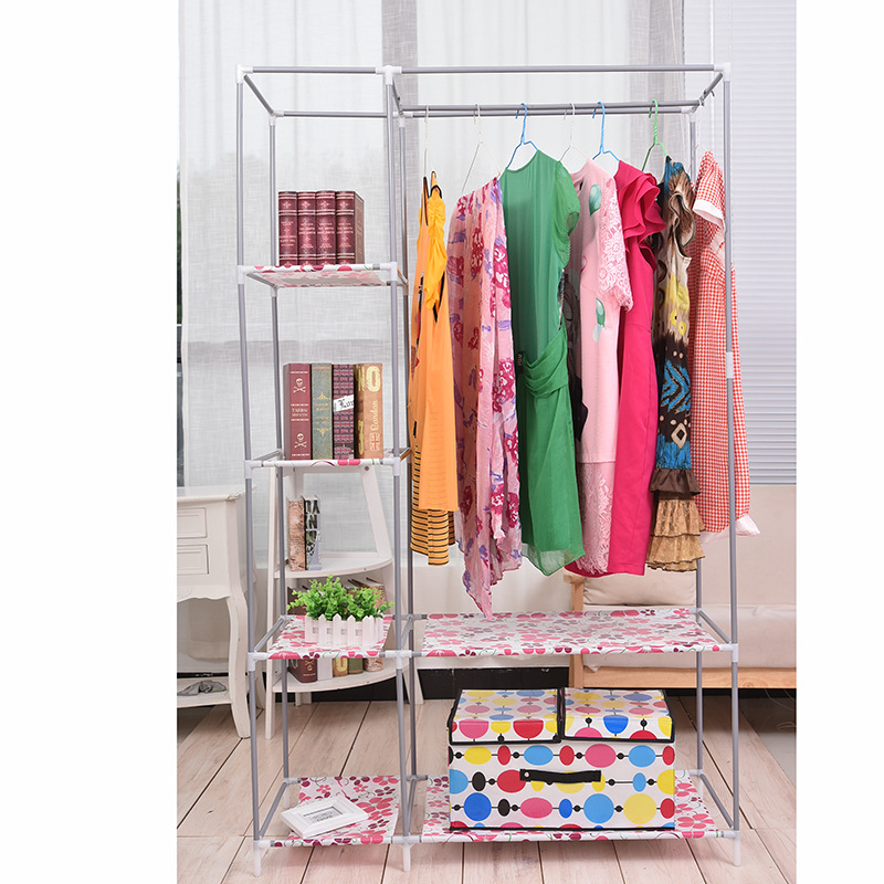 Supply the whole simple wardrobe non-woven printed wardrobe dustproof folding cabinet zipper storage cabinet wholesale Item Picture