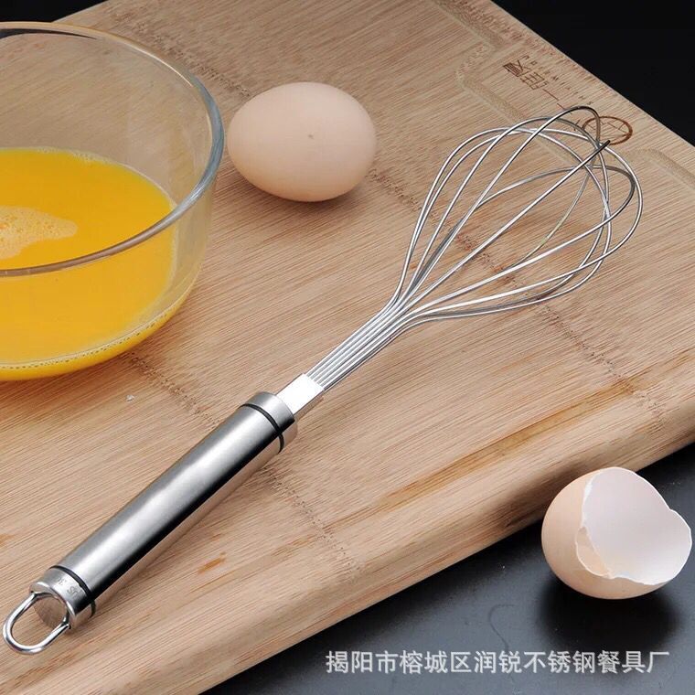 304 stainless steel egg beater, household kitchen small tool, hand-cranked egg mixer, baking small tool details Picture