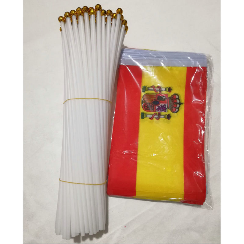 Cross-border supply of 14*21cm, 8-sized Spanish hand-cranked flag Specification image