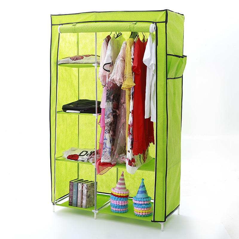 New large simple wardrobe Korean version folding wardrobe dust cloth wardrobe steel pipe roller shutter storage cabinet wholesale Item Picture
