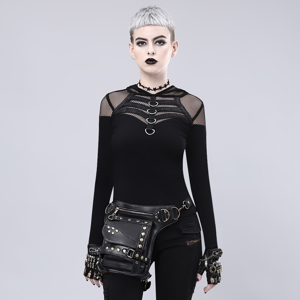 Guangzhou bolsa transfronteriza de comercio exterior mujer steampunk nueva bolsa de mujeres europa y américa retro bolsa de locomotoras remache bolsa de cintura hombres details Picture
