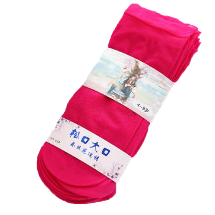 Spring/Summer 2021 open-mouthed children's silk stockings, candy-colored silk lace stockings, ultra-thin short silk stockings, dancing stockings Item Picture