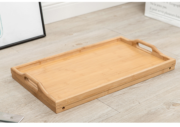 Lazy person folding table, multi-functional bamboo tray table, folding home bedroom wooden tray, bamboo simple computer desk pic 19