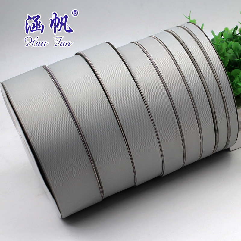 Light gray ribbon ribbed ribbon Wholesale ribbon Colorful ribbon wedding ribbon Wrapping ribbon gift box decoration details Picture