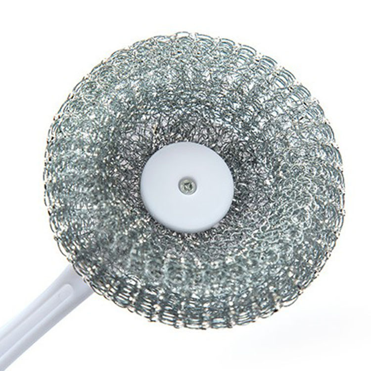 Household Kitchen Can Hang Cleaning Brush Long Handle Steel Ball Brush To Remove Oil Wash Pot Brush Wash Dishes Brush Wholesale Manufacturers Item Picture