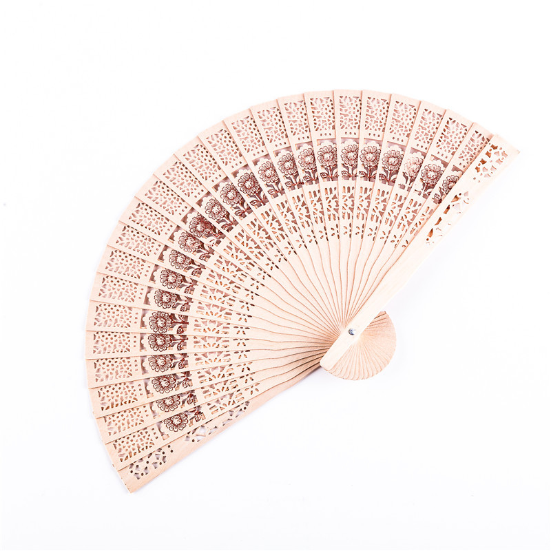 8 Inch Sunny Flower Wood Fan Wholesale Chinese Characteristics Gift Fan Imitation Sandalwood Fan Folding Fan Foreign Trade Export Fan Application Scenario