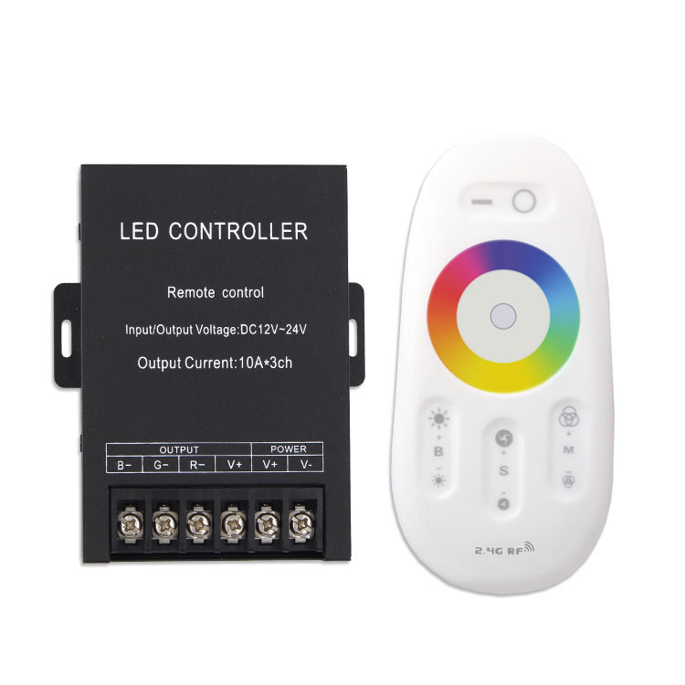 RF4 key 30A iron shell controller, RGB light bar, high-power LED seven-color controller, 30A signal amplifier Item Picture