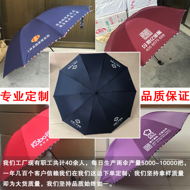 Men's large double-person business folding umbrella, sunshade gift advertisement, three-fold super large umbrella wholesale Application Scenario