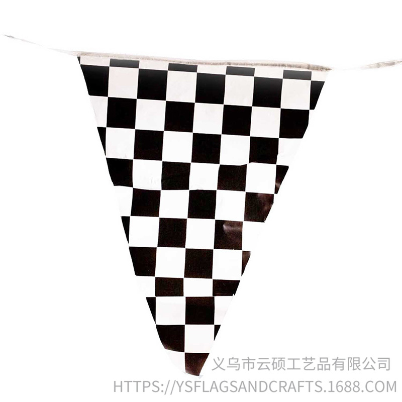 F1赛车串旗 黑白格赛车串旗 8号黑白格赛车三角串旗比赛装饰拉旗详情图5