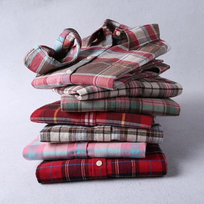 Factory Direct Wool Plaid Shirt Flannel Plaid Shirt Wool Shirt Women's Thick Shirt Multi-Color