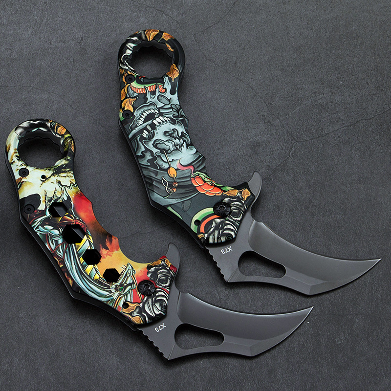 Factory direct sales folding knife, stainless steel outdoor folding claw knife, multi-functional outdoor knife, portable sharp knife Specification image