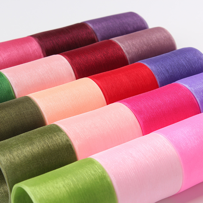 Dingxin Korean Ribbon, Korean version nylon snow yarn ribbon, DIY hair accessory, bow ribbon, colorful gift packaging ribbon Specification image