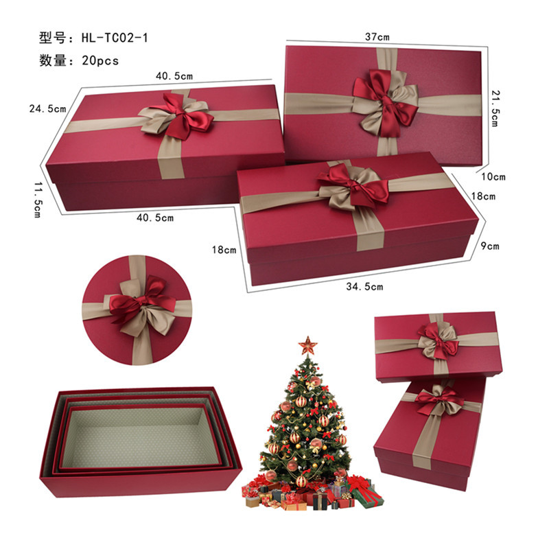 Manufacturers Supply Fashion Gift Box Simple Generous Business Gift Box Solid Color Christmas Gift Box In Stock Specification drawing