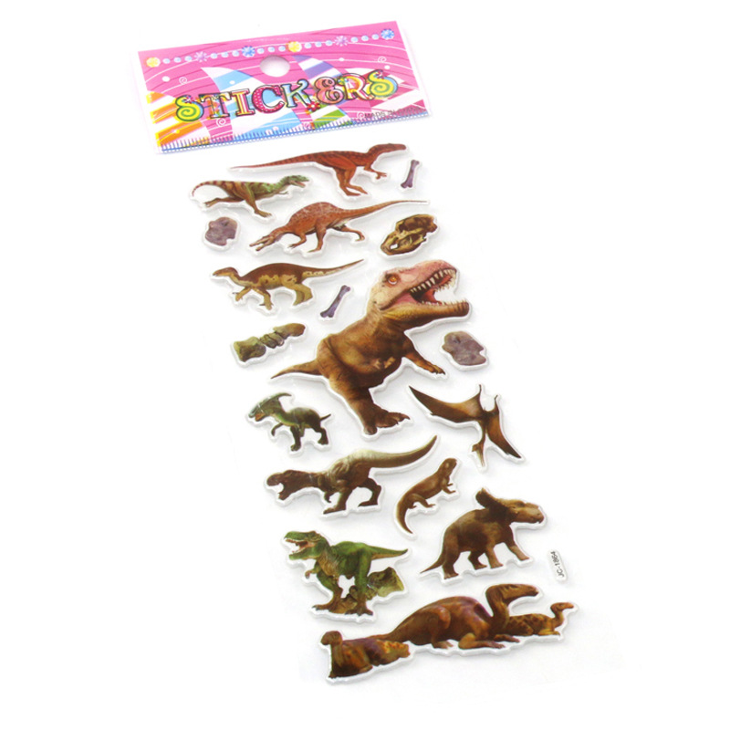 Factory direct sales of early education animation stickers, dinosaur educational children's cartoon stickers, children's reward stickers, bubble stickers Item Picture