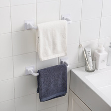 免打孔毛巾架卫生间置物架浴室厕所挂毛巾杆吸盘挂钩厨房抹布挂架