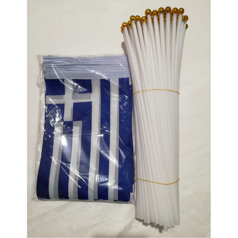 Cross-border supply of hand-waved flags for flag events of various countries: No. 8 Greek hand-waved flag, 14*21cm, Greek hand-waved flag Specification image