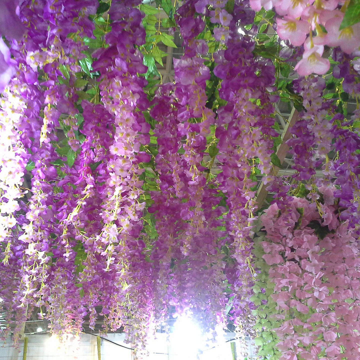 Artificial Wisteria Flower False Flower Silk Flower Violet Plant Suspended Ceiling Flower Vine Wedding Decoration Rattan Flower String Vine Specification drawing